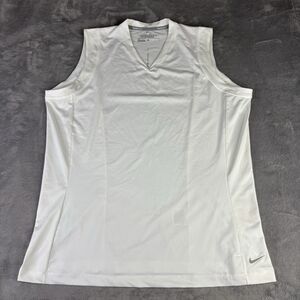 Nike Golf Tank Top Womens XL Tour Performance Dri Fit White Vented V Neck Tennis